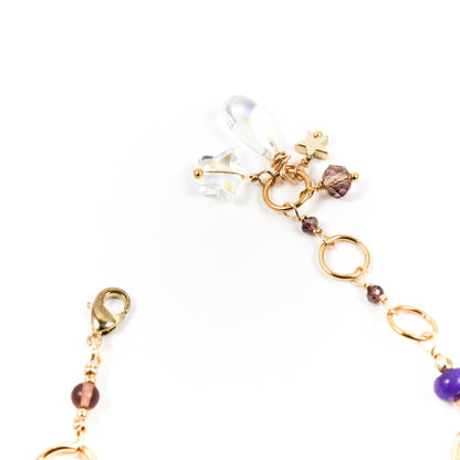 Mauve Crystal Link Bracelet