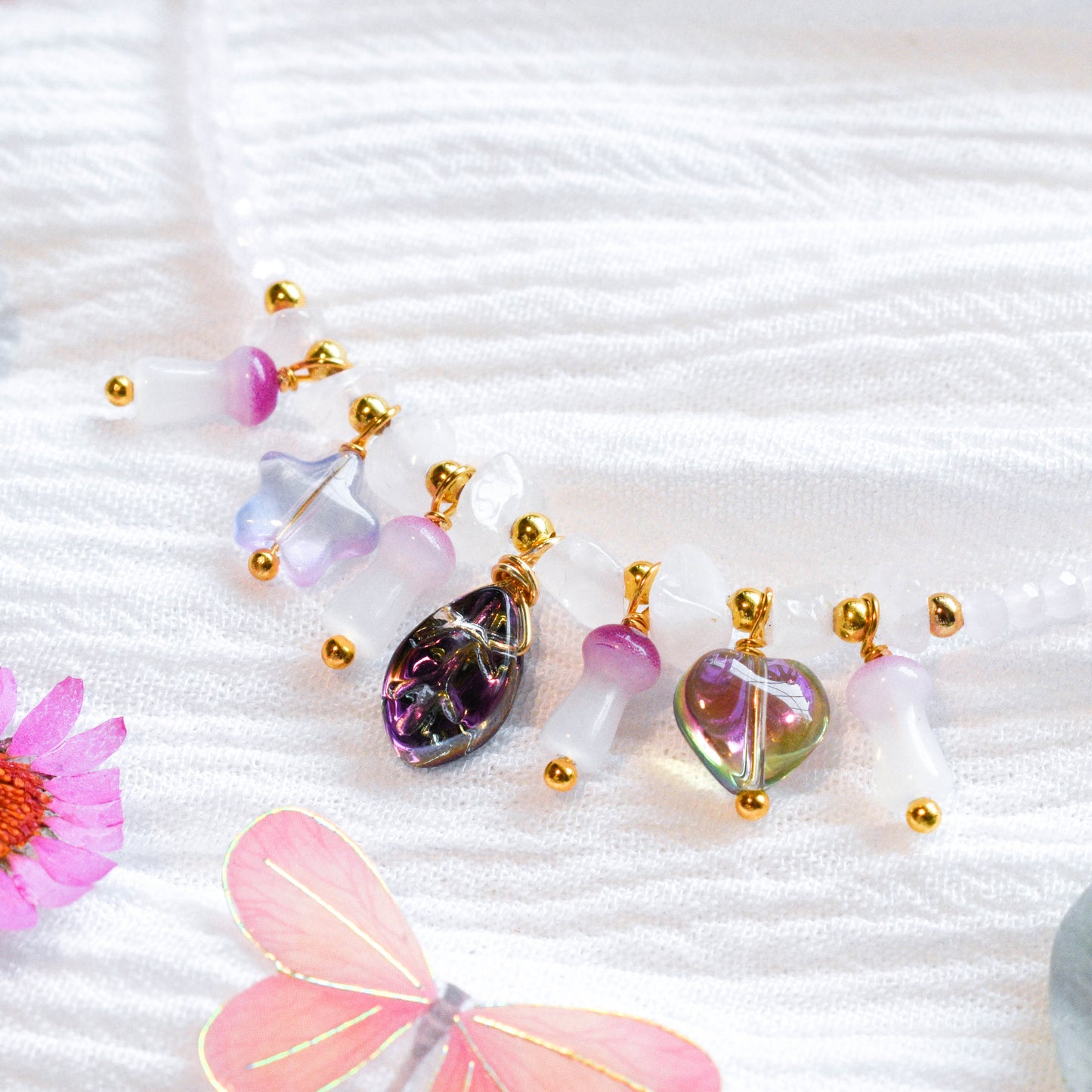 Rose Quartz Charm Bracelet