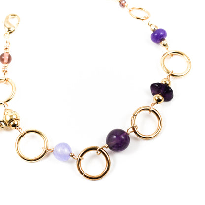 Mauve Crystal Link Bracelet