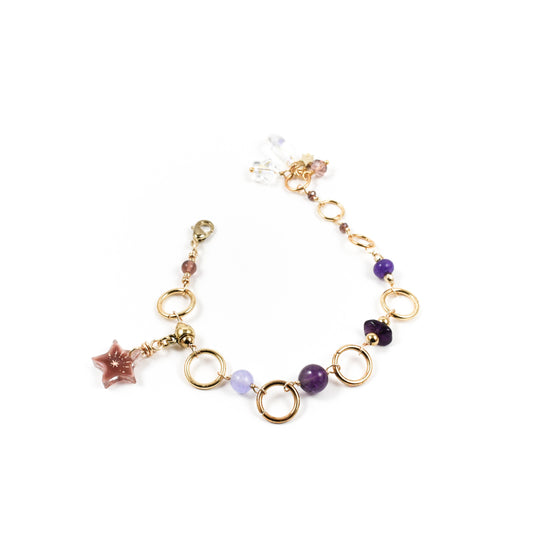 Mauve Crystal Link Bracelet