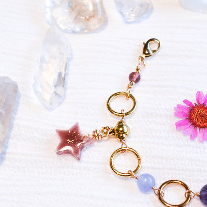 Mauve Crystal Link Bracelet