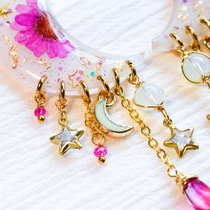 Resin Moon Flower Earrings