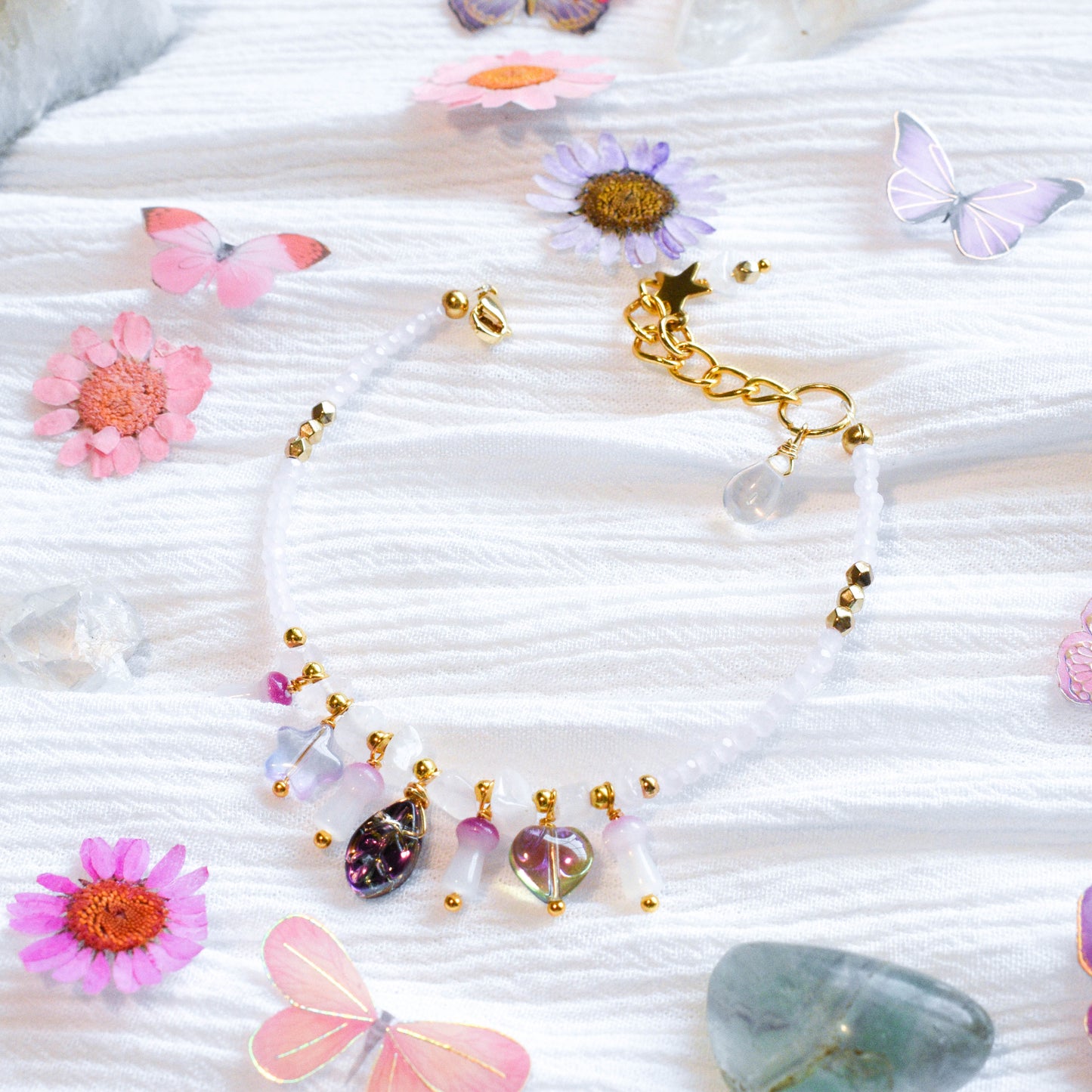 Rose Quartz Charm Bracelet