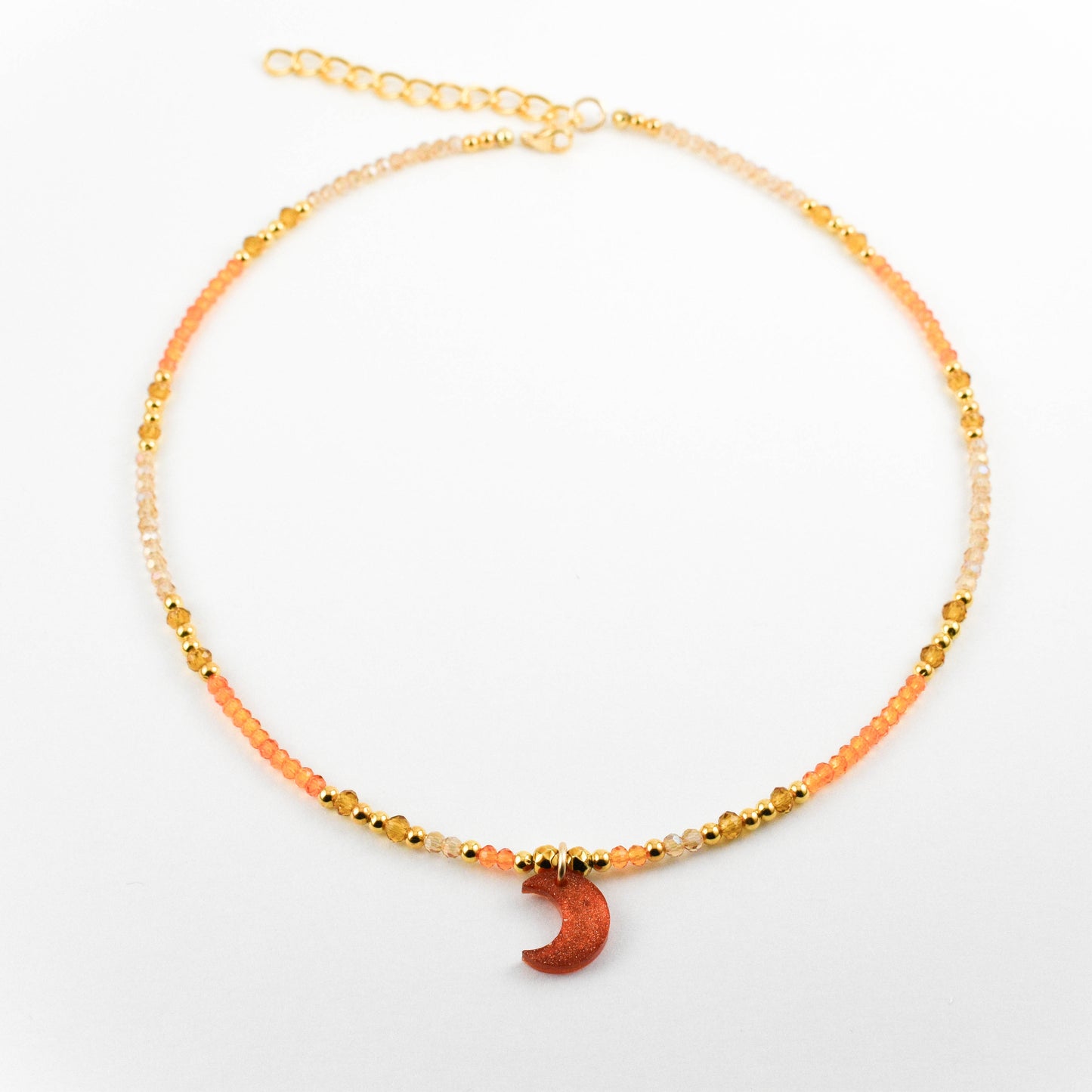 Deep peach Moon Necklace